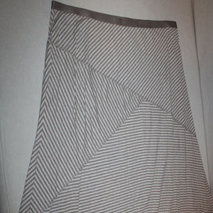 J. Jill Tan Striped Maxi Skirt
